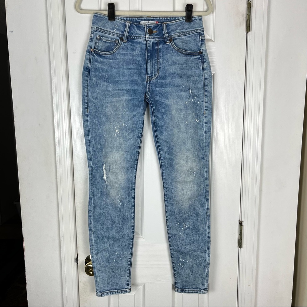 Cabi Distressed Denim Cinch Skinny Jeans
